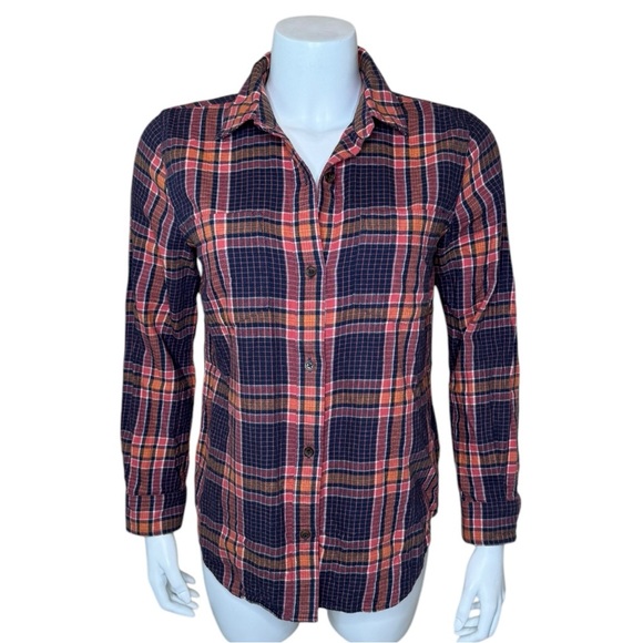 Madewell Tops - Madewell Flannel Classic Ex-Boyfriend Shirt S Edith Plaid Button